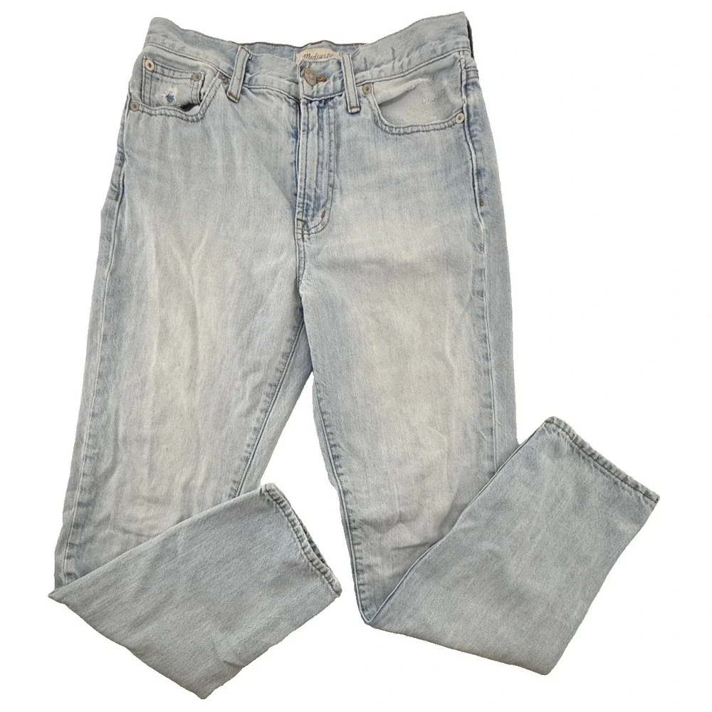 Madewell Perfect Vintage Jeans Womens 27 Light Wash Straight Leg High Rise Denim